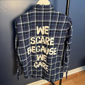 Disney Pixar Monsters University Plaid Button-Up Shirt Monsters Inc Cakeworthy M